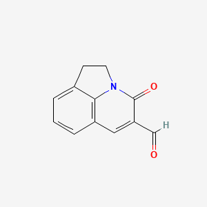 B1301077 4-Oxo-1,2-dihydro-4H-pyrrolo[3,2,1-ij]quinoline-5-carbaldehyde CAS No. 386715-47-5