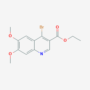 molecular formula C14H14BrNO4 B13010781 Ethyl 4-bromo-6,7-dimethoxyquinoline-3-carboxylate 