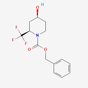 molecular formula C14H16F3NO3 B13010820 benzyl (2R,4S)-4-hydroxy-2-(trifluoromethyl)piperidine-1-carboxylate CAS No. 911298-13-0