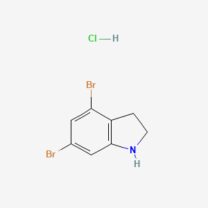 molecular formula C8H8Br2ClN B13010825 4,6-Dibromoindoline hydrochloride 