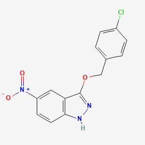 molecular formula C14H10ClN3O3 B13010889 3-((4-Chlorobenzyl)oxy)-5-nitro-1H-indazole 