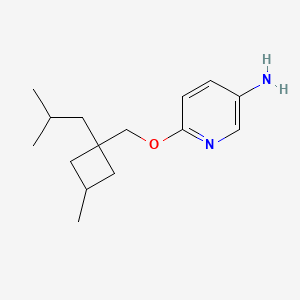 molecular formula C15H24N2O B13010922 6-((1-Isobutyl-3-methylcyclobutyl)methoxy)pyridin-3-amine 