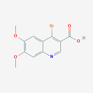 molecular formula C12H10BrNO4 B13010935 4-Bromo-6,7-dimethoxyquinoline-3-carboxylic acid 