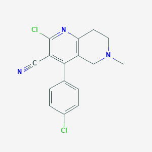 molecular formula C16H13Cl2N3 B13010947 2-Chloro-4-(4-chlorophenyl)-6-methyl-5,6,7,8-tetrahydro-1,6-naphthyridine-3-carbonitrile 