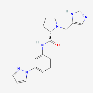 (S)-1-((1H-Imidazol-4-yl)methyl)-N-(3-(1H-pyrazol-1-yl)phenyl)pyrrolidine-2-carboxamide