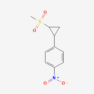 molecular formula C10H11NO4S B13010974 1-(2-(Methylsulfonyl)cyclopropyl)-4-nitrobenzene 