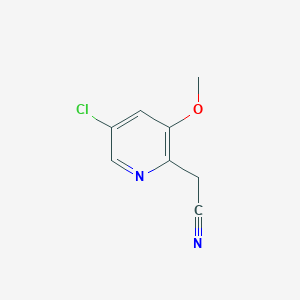 molecular formula C8H7ClN2O B13010980 2-(5-Chloro-3-methoxypyridin-2-yl)acetonitrile 