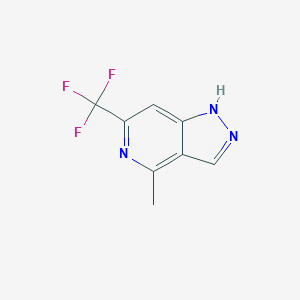 molecular formula C8H6F3N3 B13010988 4-methyl-6-(trifluoromethyl)-1H-pyrazolo[4,3-c]pyridine CAS No. 340809-53-2