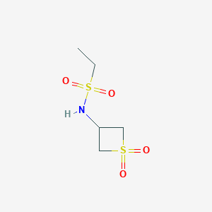 molecular formula C5H11NO4S2 B13011040 N-(1,1-Dioxidothietan-3-yl)ethanesulfonamide 