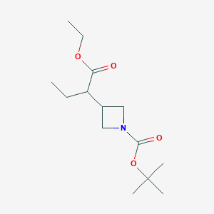 molecular formula C14H25NO4 B13011086 Tert-butyl3-(1-ethoxy-1-oxobutan-2-yl)azetidine-1-carboxylate 