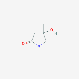 molecular formula C6H11NO2 B13011104 4-Hydroxy-1,4-dimethylpyrrolidin-2-one 