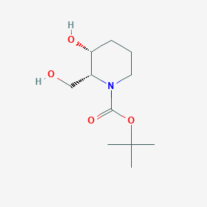 molecular formula C11H21NO4 B13011146 tert-Butyl(2R,3R)-3-hydroxy-2-(hydroxymethyl)piperidine-1-carboxylate 