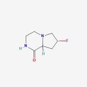 molecular formula C7H11FN2O B13011180 (7R,8aS)-7-Fluorohexahydropyrrolo[1,2-a]pyrazin-1(2H)-one 