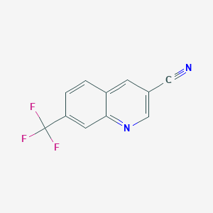 molecular formula C11H5F3N2 B13011183 7-(Trifluoromethyl)quinoline-3-carbonitrile 