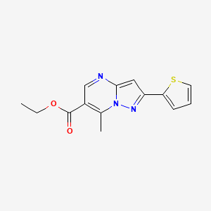 molecular formula C14H13N3O2S B1301120 7-甲基-2-(噻吩-2-基)吡唑并[1,5-a]嘧啶-6-羧酸乙酯 CAS No. 162286-69-3