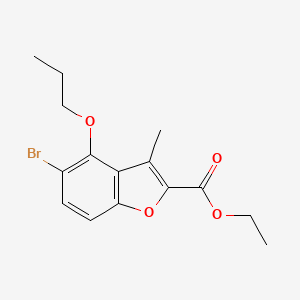 molecular formula C15H17BrO4 B13011225 Ethyl 5-bromo-3-methyl-4-propoxybenzofuran-2-carboxylate 