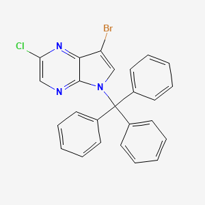 molecular formula C25H17BrClN3 B13011248 7-Bromo-2-chloro-5-trityl-5H-pyrrolo[2,3-b]pyrazine 