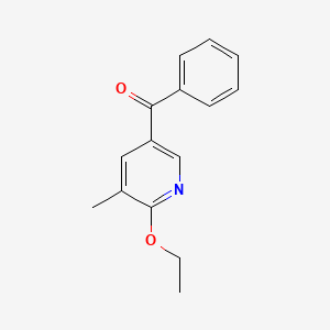 molecular formula C15H15NO2 B13011268 (6-Ethoxy-5-methylpyridin-3-yl)(phenyl)methanone 