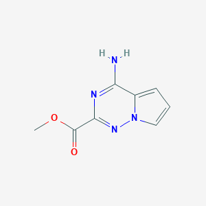 molecular formula C8H8N4O2 B13011283 Methyl 4-aminopyrrolo[2,1-f][1,2,4]triazine-2-carboxylate 