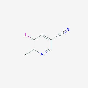 molecular formula C7H5IN2 B13011301 5-Iodo-6-methylnicotinonitrile 