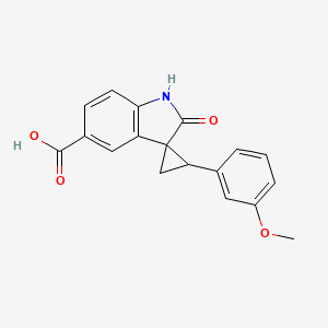 2-(3-Methoxyphenyl)-2'-oxospiro[cyclopropane-1,3'-indoline]-5'-carboxylic acid