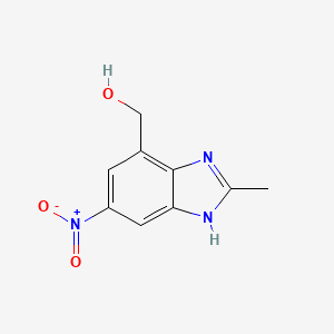 molecular formula C9H9N3O3 B13011360 (2-Methyl-6-nitro-1H-benzo[d]imidazol-4-yl)methanol 