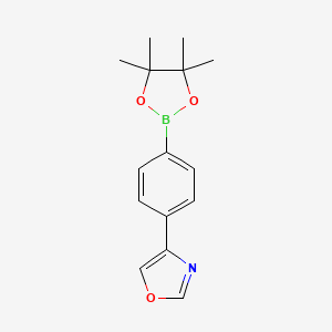 molecular formula C15H18BNO3 B13011427 4-(4-(4,4,5,5-Tetramethyl-1,3,2-dioxaborolan-2-YL)phenyl)oxazole 