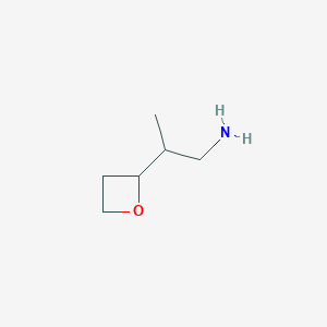 molecular formula C6H13NO B13011480 2-(Oxetan-2-yl)propan-1-amine 