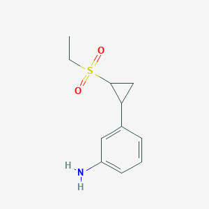 molecular formula C11H15NO2S B13011487 3-(2-(Ethylsulfonyl)cyclopropyl)aniline 