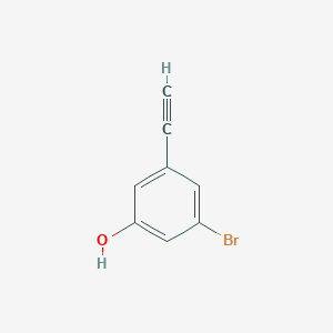 molecular formula C8H5BrO B13011527 3-Bromo-5-ethynylphenol 