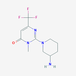 molecular formula C11H15F3N4O B13011534 2-(3-Aminopiperidin-1-yl)-3-methyl-6-(trifluoromethyl)pyrimidin-4(3H)-one 