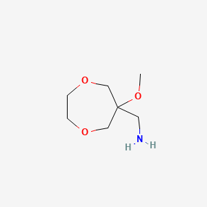 molecular formula C7H15NO3 B13011538 (6-Methoxy-1,4-dioxepan-6-yl)methanamine 