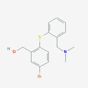 molecular formula C16H18BrNOS B13011564 (5-Bromo-2-((2-((dimethylamino)methyl)phenyl)thio)phenyl)methanol 