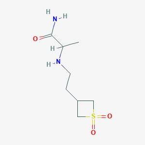 molecular formula C8H16N2O3S B13011571 2-((2-(1,1-Dioxidothietan-3-yl)ethyl)amino)propanamide 