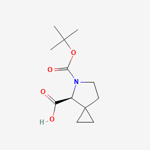 molecular formula C12H19NO4 B13011589 (S)-5-(tert-Butoxycarbonyl)-5-azaspiro[2.4]heptane-4-carboxylic acid 