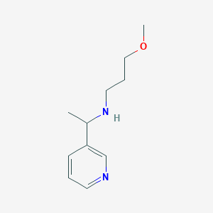 molecular formula C11H18N2O B13011633 3-Methoxy-N-(1-(pyridin-3-yl)ethyl)propan-1-amine 