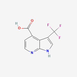 molecular formula C9H5F3N2O2 B13011656 3-trifluoromethyl-1H-pyrrolo[2,3-b]pyridine-4-carboxylic acid 