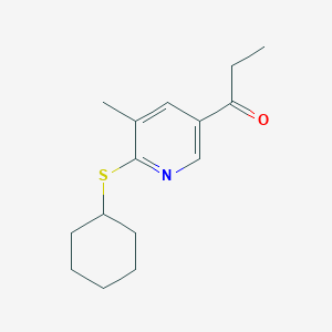 1-(6-(Cyclohexylthio)-5-methylpyridin-3-yl)propan-1-one