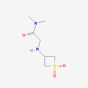 molecular formula C7H14N2O3S B13011669 2-((1,1-Dioxidothietan-3-yl)amino)-N,N-dimethylacetamide 