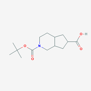 molecular formula C14H23NO4 B13011673 2-(tert-Butoxycarbonyl)octahydro-1H-cyclopenta[c]pyridine-6-carboxylic acid 