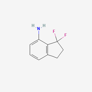 molecular formula C9H9F2N B13011713 3,3-Difluoro-2,3-dihydro-1H-inden-4-amine 