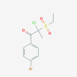 molecular formula C11H12BrClO3S B13011729 1-(4-Bromophenyl)-2-chloro-2-(ethylsulfonyl)propan-1-one 