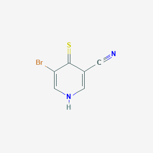 molecular formula C6H3BrN2S B13011814 5-Bromo-4-mercaptonicotinonitrile 