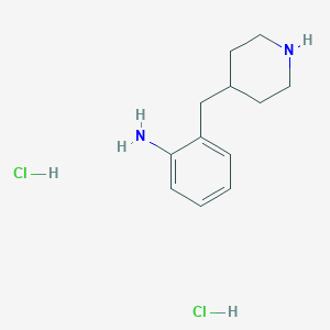 molecular formula C12H20Cl2N2 B13011818 2-(Piperidin-4-ylmethyl)aniline dihydrochloride 