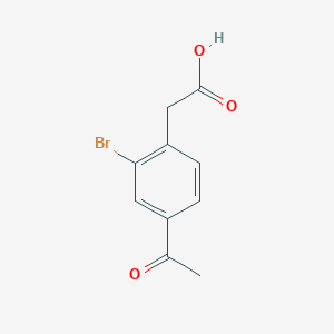 molecular formula C10H9BrO3 B13011896 2-(4-Acetyl-2-bromophenyl)acetic acid 