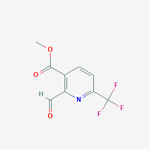 molecular formula C9H6F3NO3 B13011915 Methyl 2-formyl-6-(trifluoromethyl)nicotinate 