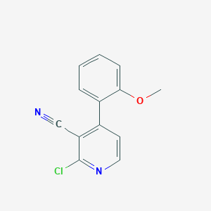 molecular formula C13H9ClN2O B13011923 2-Chloro-4-(2-methoxyphenyl)nicotinonitrile 