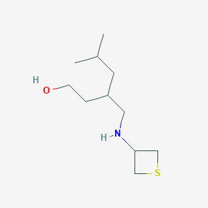 molecular formula C11H23NOS B13012013 5-Methyl-3-((thietan-3-ylamino)methyl)hexan-1-ol 