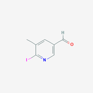 molecular formula C7H6INO B13012023 6-Iodo-5-methylnicotinaldehyde 