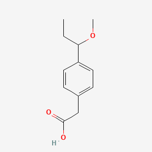 molecular formula C12H16O3 B13012067 2-(4-(1-Methoxypropyl)phenyl)acetic acid 